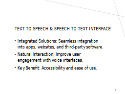 Text to Speech & Speech to Text Interface